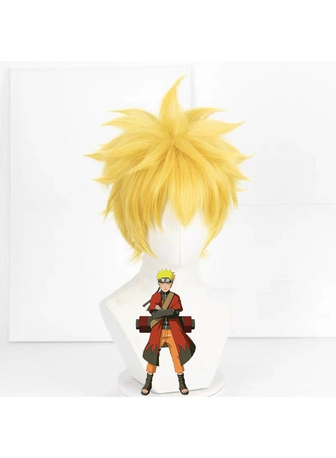 Naruto Uzumaki Naruto COS wig Yellow Short Hair Hairy Top Anti-warping fluffy natural cosplay wig - Image 1